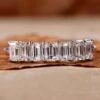 Emerald Cut Diamond Wedding Band, Lab Grown Diamond Band