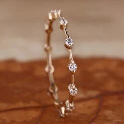 Floating Bubble Diamond Wedding Band, Round Lab Grown Diamond Band