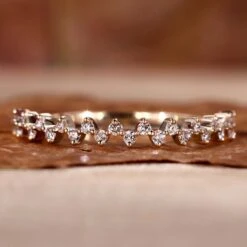 Round Lab Grown Diamond Zig Zag Wedding Band