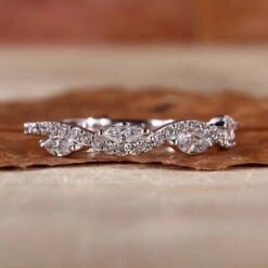Marquise And Round Lab Grown Diamond Wedding Band For Her