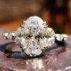 Oval Moissanite Engagement Ring - Glowing Affection