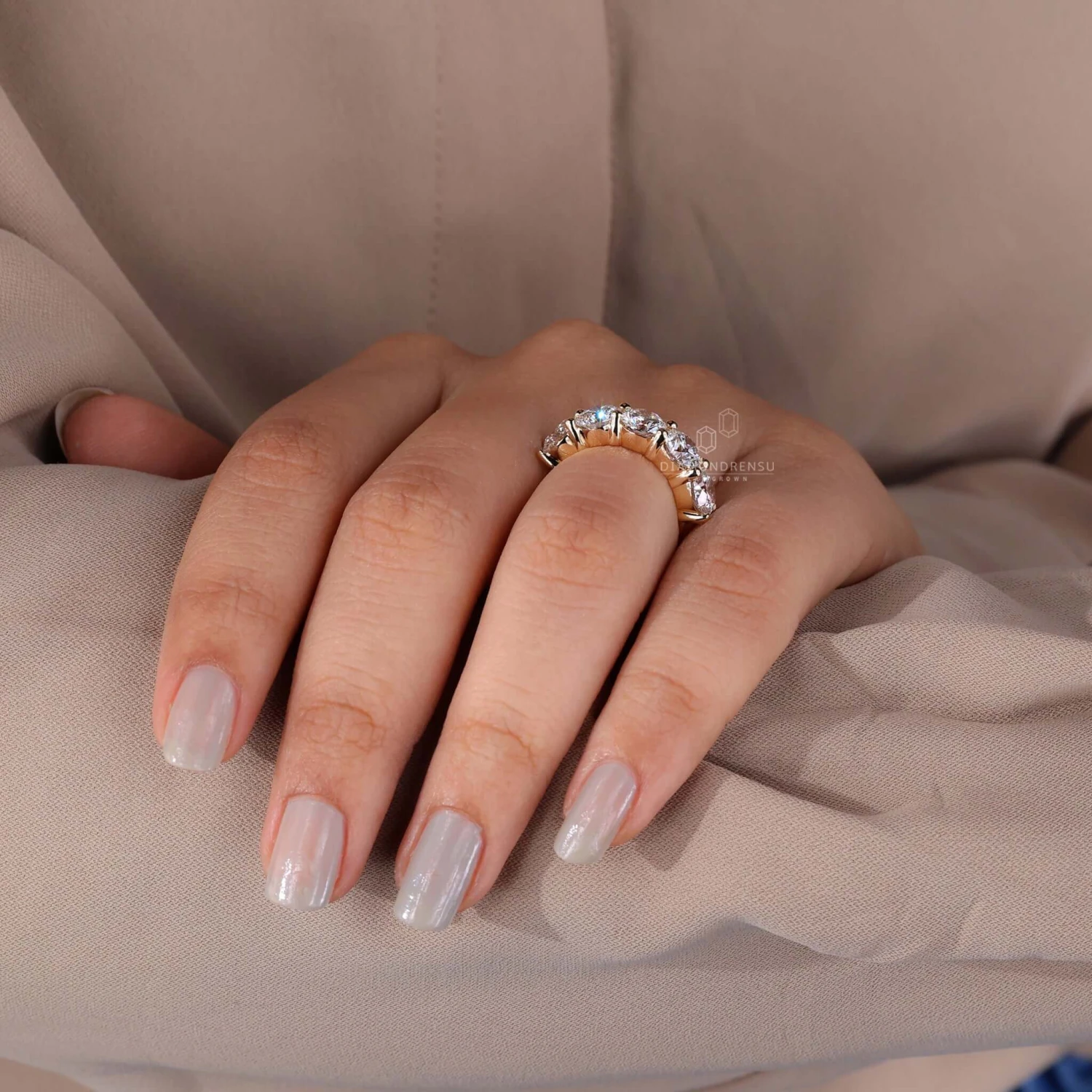 Round Diamond Five Stone Wedding Anniversary Ring - Image 8