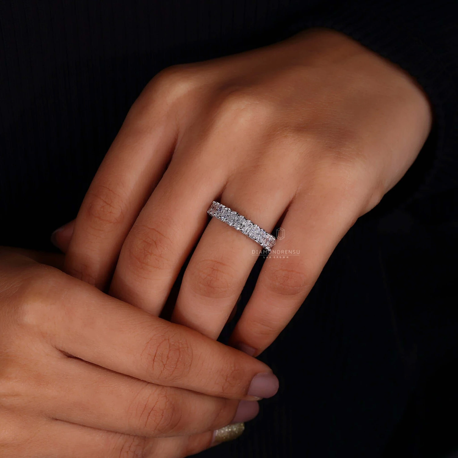 Radiant Cut Wedding Band Where Beauty Meets Brilliance - Image 8