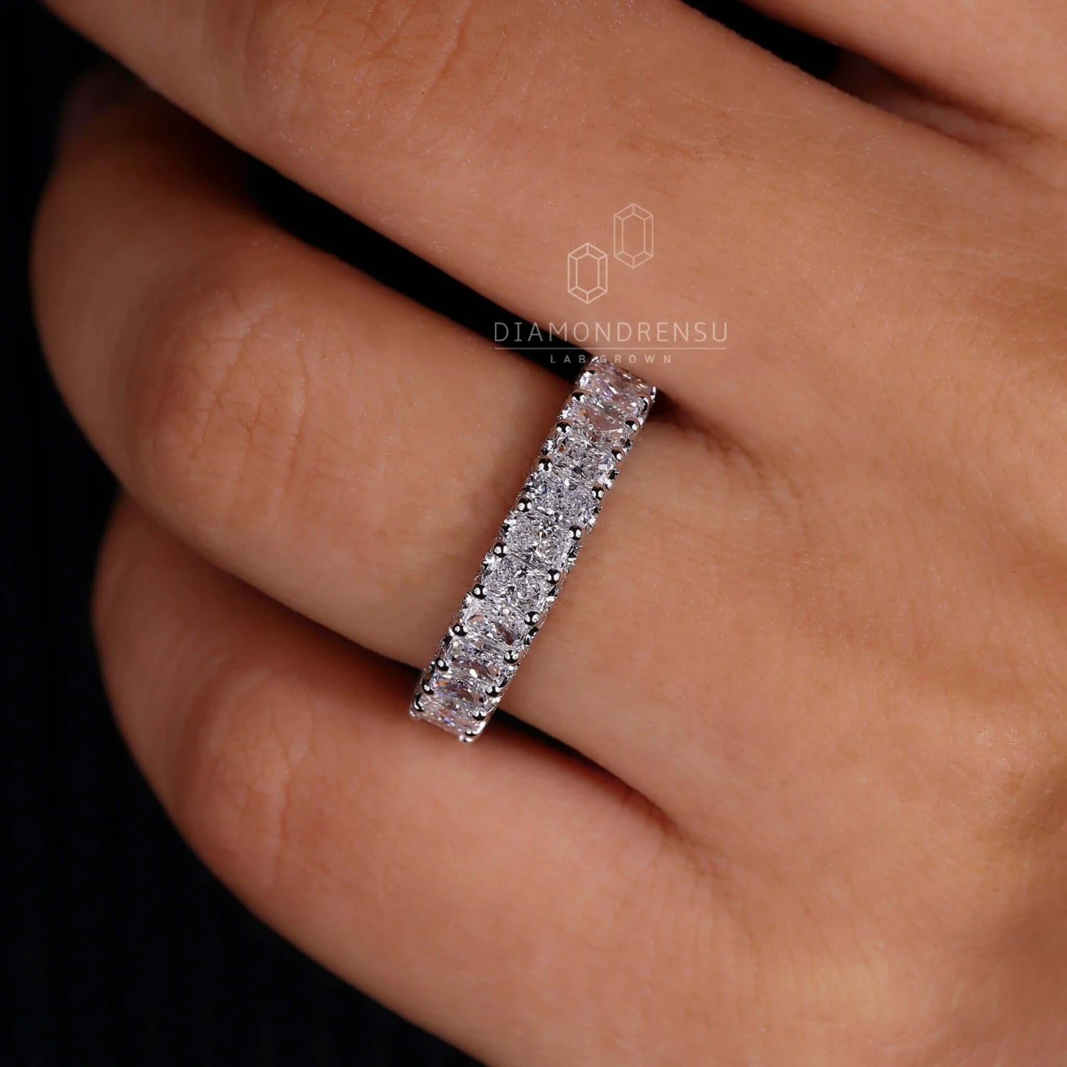 Radiant Cut Wedding Band Where Beauty Meets Brilliance - Image 3