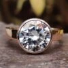 3.47 CT Round Hearts And Arrows Colorless Moissanite Ring