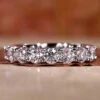 Round Lab Grown Diamond Half Eternity Wedding Band