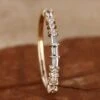 Baguette And Round Lab Grown Diamond Wedding Band Eco Friendly Choice