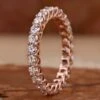 Round Lab Grown Diamond Eternity Wedding Band, Stackable Band