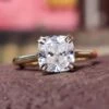 Classic 3.00 CT Cushion Solitaire Moissanite Engagement Ring