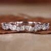 Zig Zag Diamond Wedding Band, Marquise And Round Lab Grown Diamond