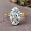 3.93 CT Moval Cut Comfort-Fit Classic Solitaire Moissanite Engagement Ring