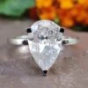 3.11 CT Elegant Pear Rensu Cut Classic Solitaire Moissanite Wedding Ring