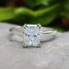 1.36 CT Radiant Cut Classic Cathedral Set Solitaire Moissanite Wedding Ring