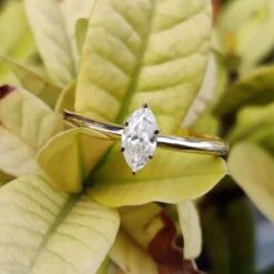 Classic Comfort Fit 0.56 CT Marquise Moissanite Engagement Ring