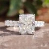 5.22 TW Radiant Cut Hidden Halo Pave Set Moissanite Engagement Ring