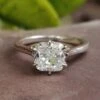 2.01 CT Cushion Cut Six Prong Solitaire Moissanite Engagement Ring