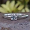 Dainty Delicate 0.24 CT Round Moissanite Solitaire Engagement Ring