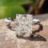 4.05 TCW Radiant Cut Twisted Pave Shank Moissanite Anniversary Gift Ring