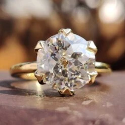 Jubilee Cut Claw Prongs Moissanite Solitaire Engagement Ring