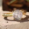 Antique 3.43 CT Portuguese Cut Trellis Solitaire Moissanite Engagement Ring
