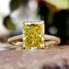 Canary Yellow 2.33 CT Radiant Moissanite Solitaire Engagement Ring