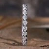 2.0 MM Round Lab Grown Diamond Floating Bubble Half Eternity Band, Stackable Wedding Band