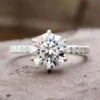 2.05 TCW Octagon Cut Amazing Pave Set Moissanite Engagement Ring
