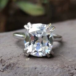 4.78 CT Cushion OEC Unique Claw Prong Setting Solitaire Moissanite Ring