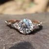 1.53 TCW Round Old European Cut Vintage Style Moissanite Engagement Ring