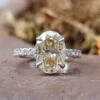 2.57 TCW Oval Cut Hidden Halo Pave Set Moissanite Engagement Ring