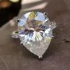Hidden Halo With Pave Set Classic 10.66 TW Pear Moissanite Engagement Ring