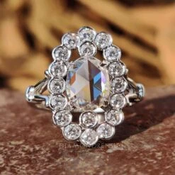 Rose Cut Moissanite Ring - Vintage Elegance