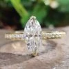 1.35 TCW Marquise Cut Colorless Moissanite Wedding Ring Set