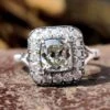 Vintage Style 1.64 TCW Cushion Divine Moissanite Halo Engagement Ring