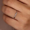 Round And Baguette Cut Lab Grown Diamond Promise Ring