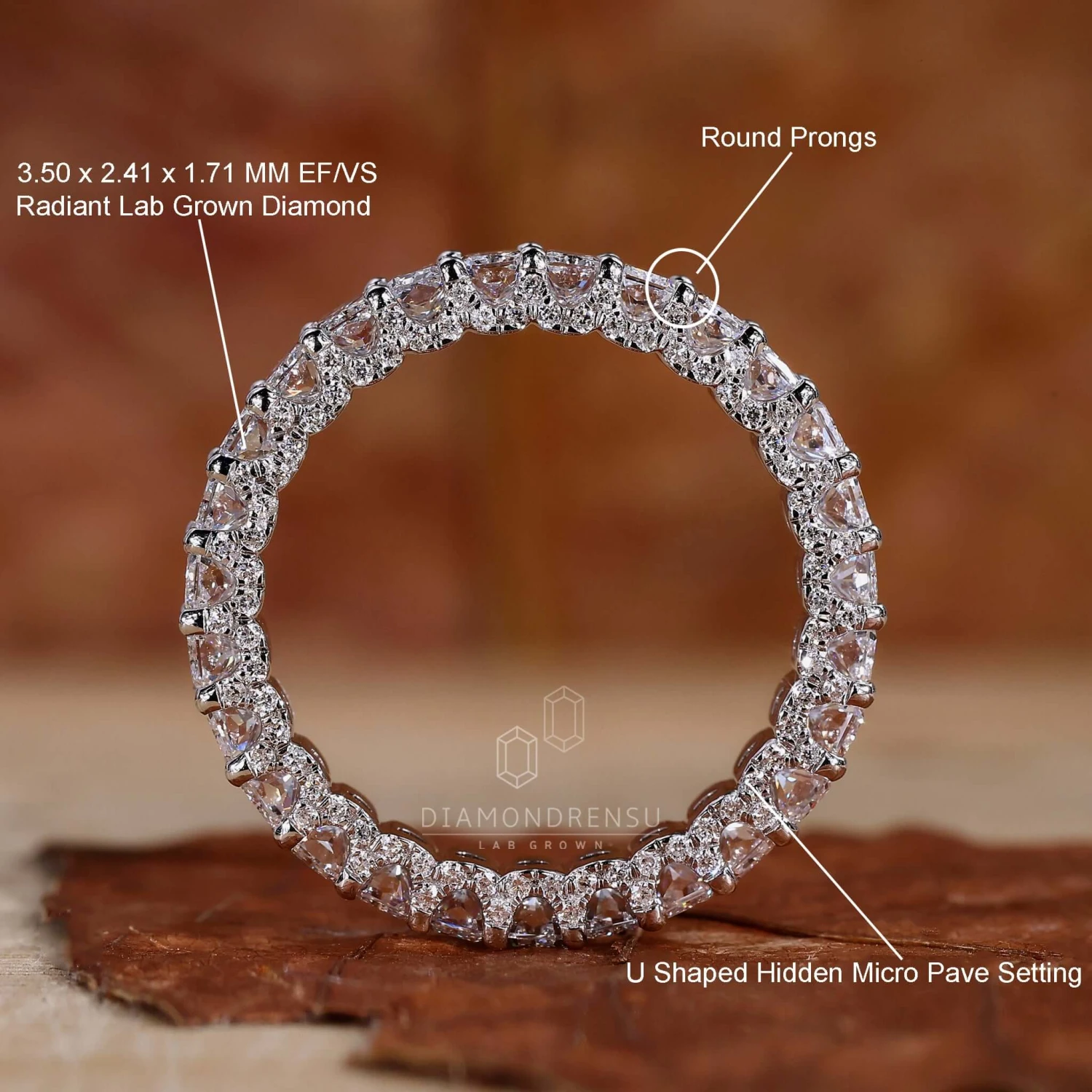 Radiant Cut Wedding Band Where Beauty Meets Brilliance - Image 9