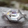 1.59 CT Hexagon Milgrain Solitaire Moissanite Engagement Ring