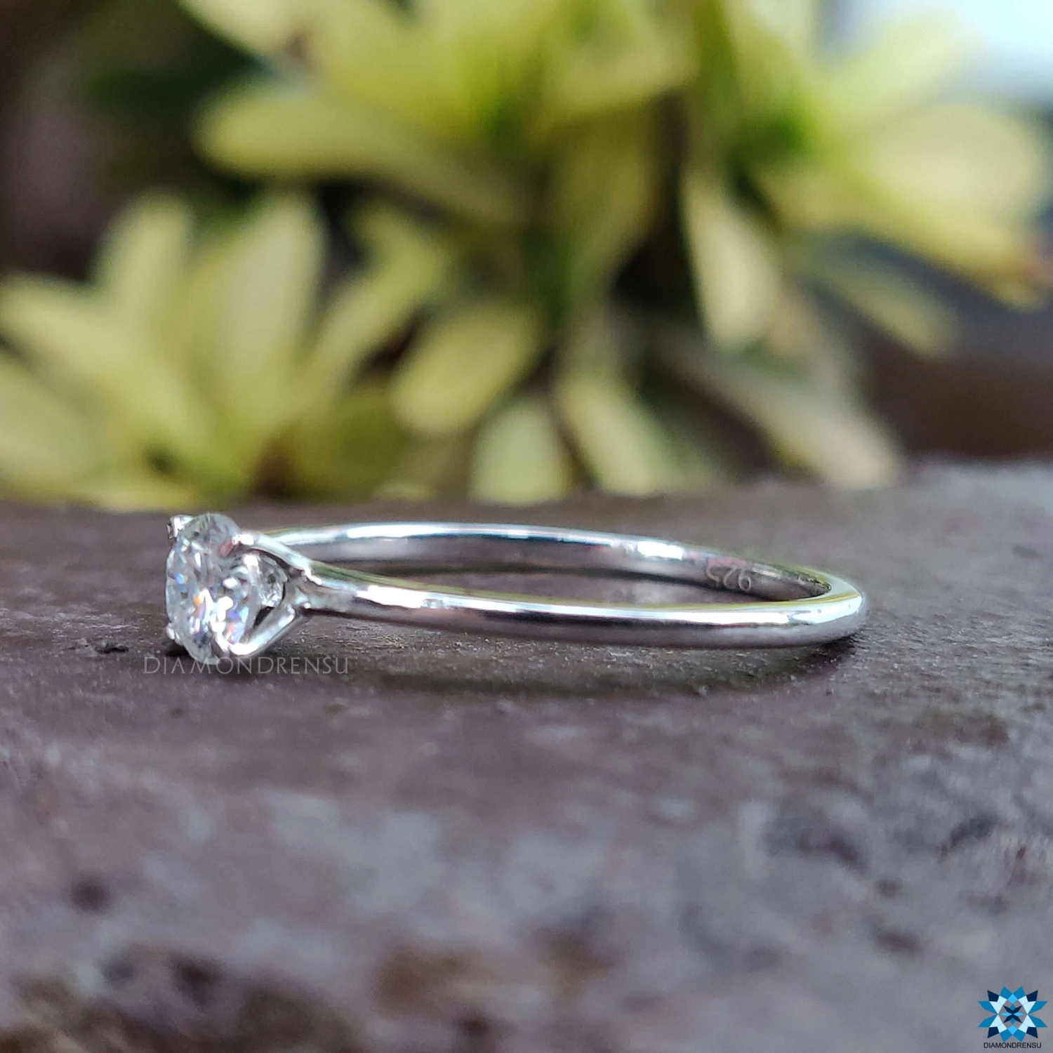 Dainty Delicate 0.24 CT Round Moissanite Solitaire Engagement Ring - Image 5