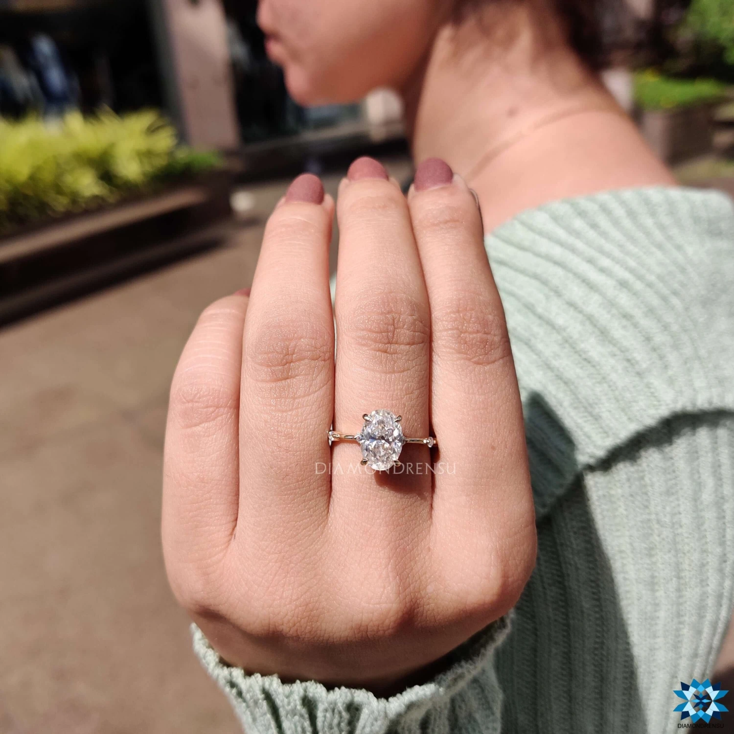 2.13 CT Oval Cut Unique Distance Pave Set Antique Vintage Style Moissanite Engagement Ring - Image 6