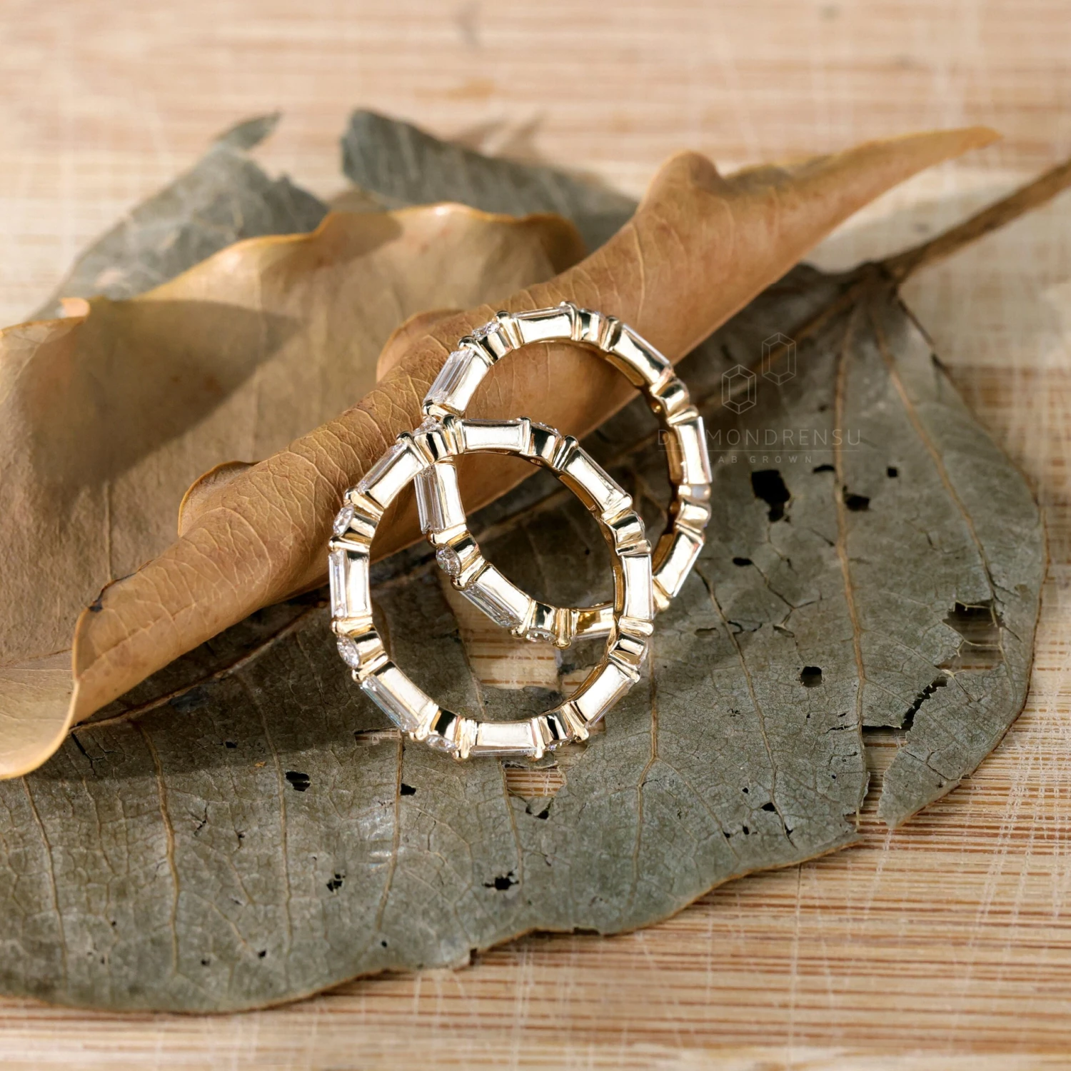 Lab Diamond Wedding Band, 1.89 TCW Baguette And Round Cut EF/VVS Eco Friendly Diamond Matching Wedding Band, Anniversary Gift - Image 4