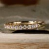 Round Brilliant Cut Lab Grown Diamond Wedding Band, Half Eternity Band