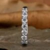 Seven Stones Lab Created Diamond Wedding Band, 3.0 MM Round EF/VS Lab Diamond Eternity Band, Anniversary Gift Band