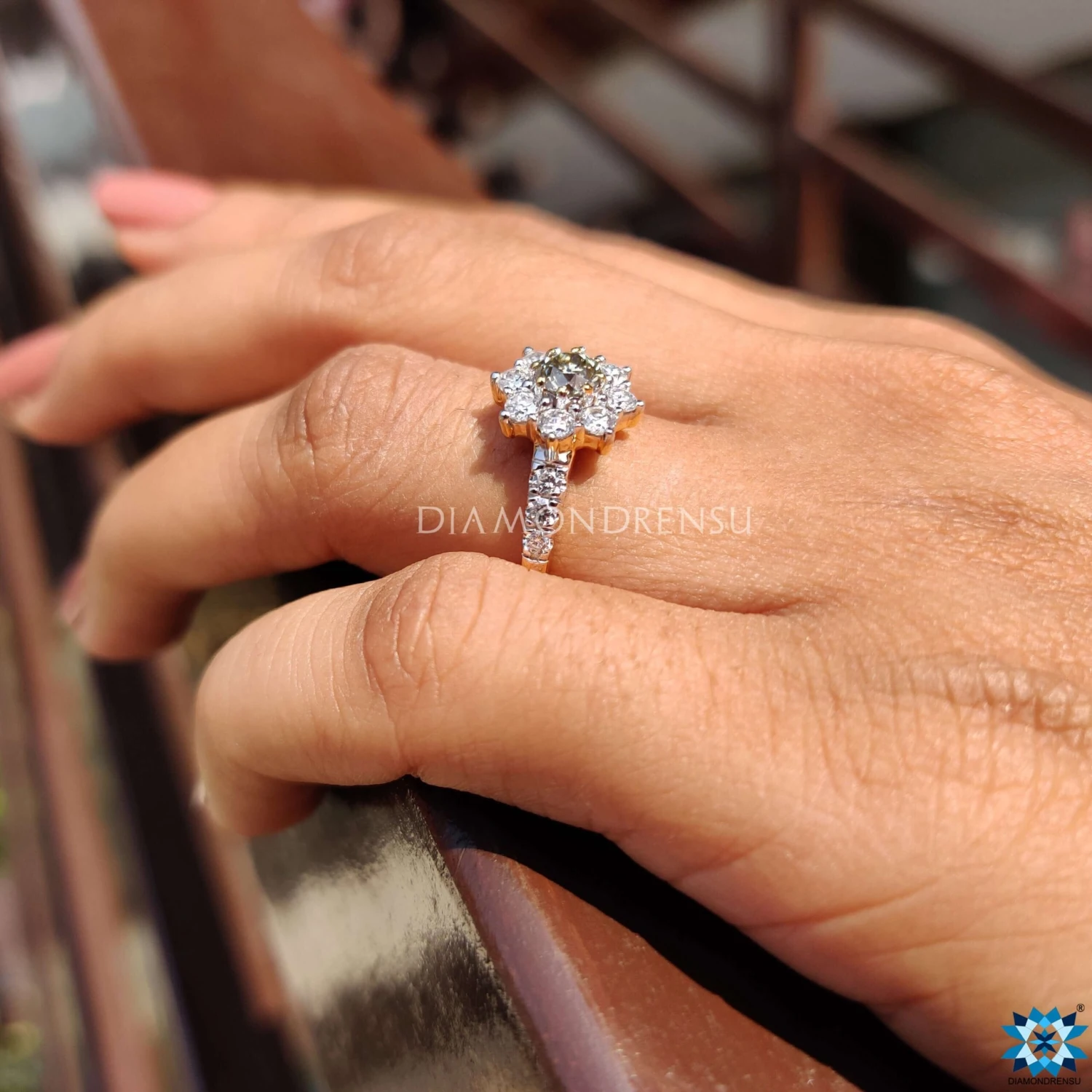 1.00 TW Round OEC Classic Cluster Pave Engagement Ring - Image 9