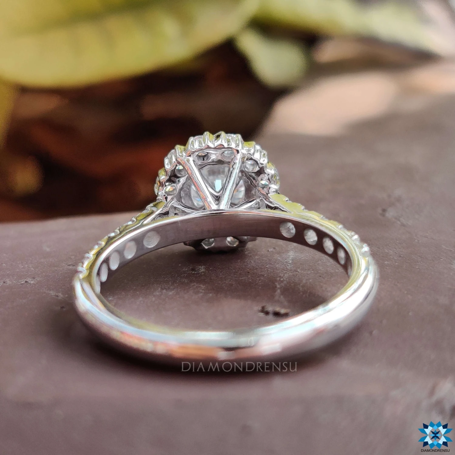 Endearing Love Grande Halo Cathedral Pave Moissanite Engagement Ring - Image 8