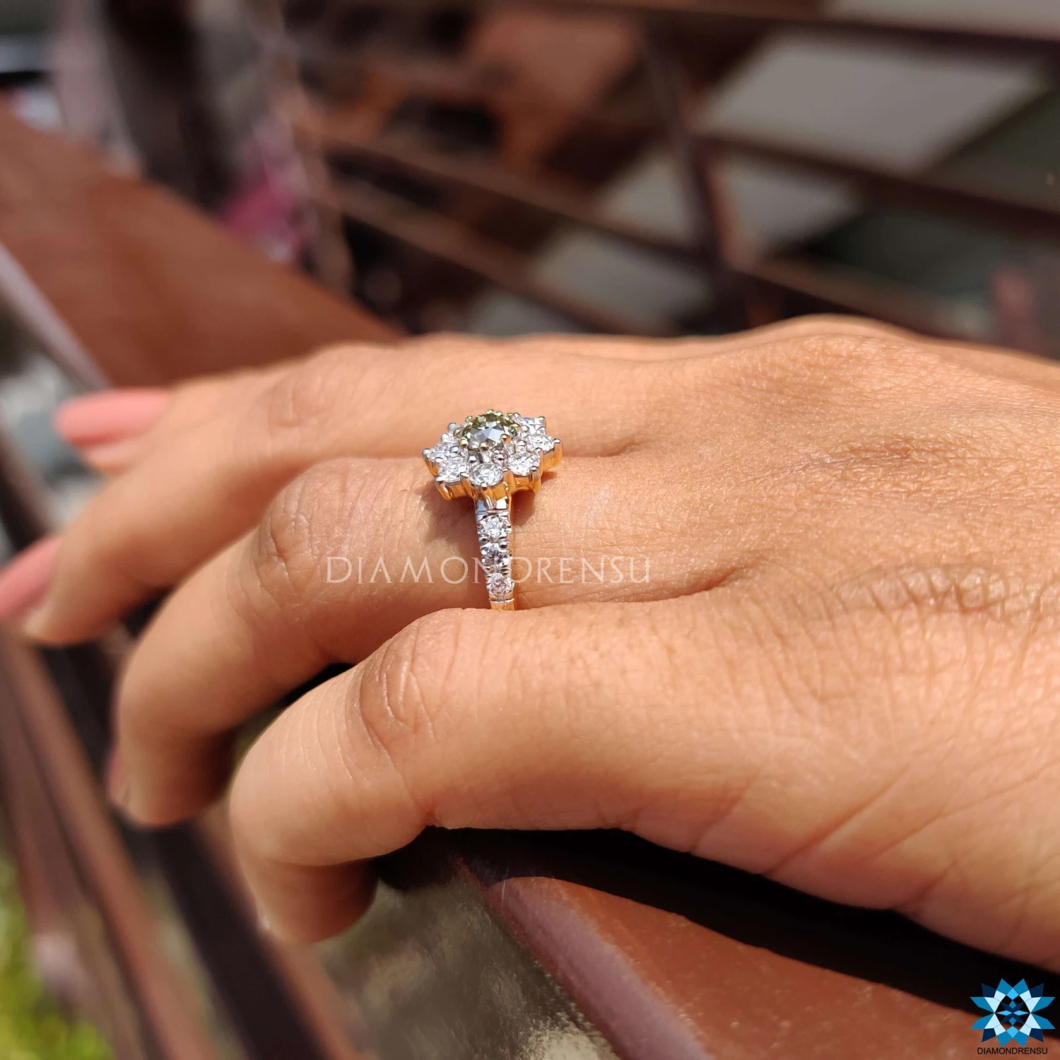 1.00 TW Round OEC Classic Cluster Pave Engagement Ring - Image 10