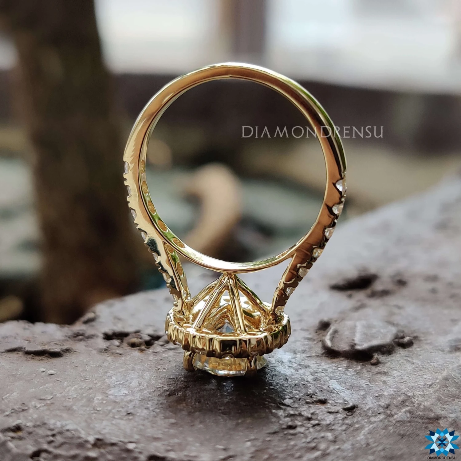 2.23 TCW Round Brilliant Cut Halo Pave Colorless Moissanite Engagement Ring - Image 3