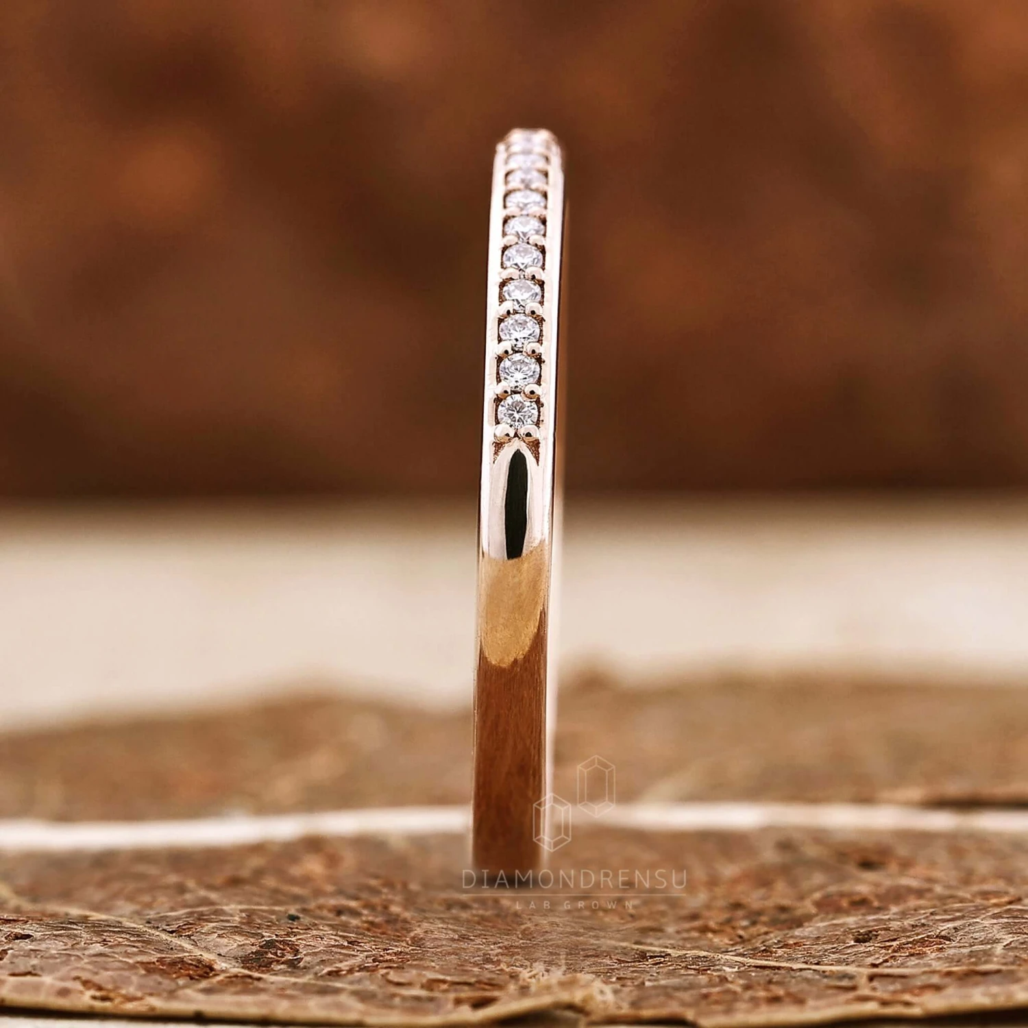 1.0 MM Round Lab Grown Diamond Eternity Wedding Band, Stackable Ring - Image 5