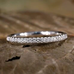 Half Eternity Wedding Band - 1.20 MM Round Brilliant Cut EF/VS Lab Created Diamond Stackable Matching Band