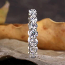Round Cut Lab Grown Diamonds Eternity Wedding Band