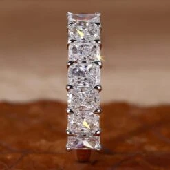 Radiant Cut Lab Created Diamond Eternity Wedding Band